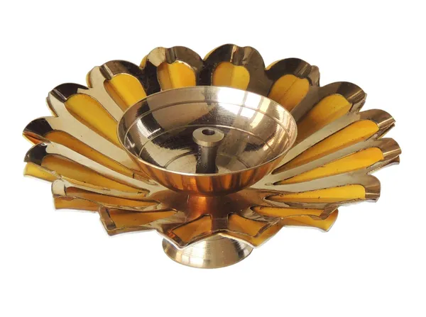Iron_&_Brass_Deepak_Colour_Yellow_4_inch_-4x4x1.5_Inches_(Z517_Y)_-_Pack_of_2