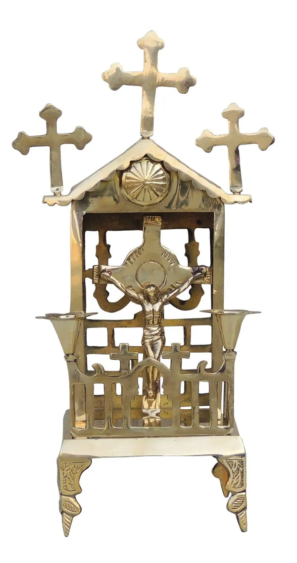 Brass_Jesus_Christ_Church_with_Candle_Stand_-_7x6x15.5_(Z576_E)