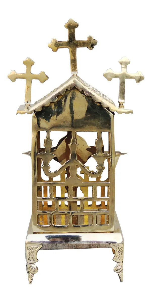 Brass_Jesus_Christ_Church_with_Candle_Stand_-_7x6x15.5_(Z576_E)