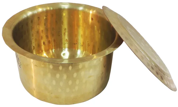 Brass_Kitchen_Purpose_Bhagona_With_Lid,_Capacity_:_2.75_Liter_-_8.7x8.7x5_Inch_(Z637_C)