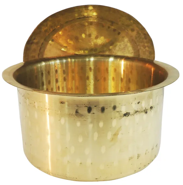 Brass_Kitchen_Purpose_Bhagona_With_Lid,_Capacity_:_4.5_Liter_-_10.5x10.5x6_Inch_(Z637_F)