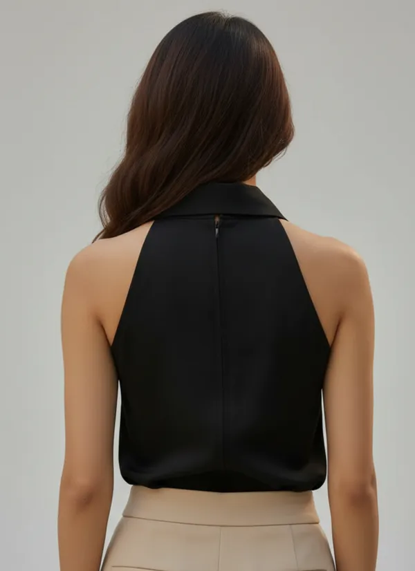 Liza_femme_Black_CEO_Chic_Tie-Neck_Halter_Top