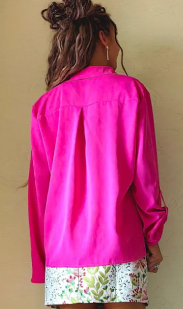 Liza_Femme_Spring/Summer_Women's_Long_Sleeved_Fashion_Solid_Color_Shirt_Flip_Collar_Button_Casual_Elegant_Commuter_Shirt