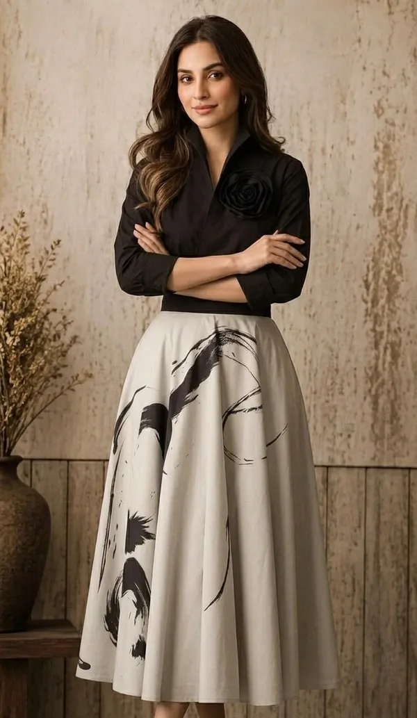 Liza_Femme_Modern_Art_Abstract_Print_A-line_Maxi_Skirt_Two-piece_Set