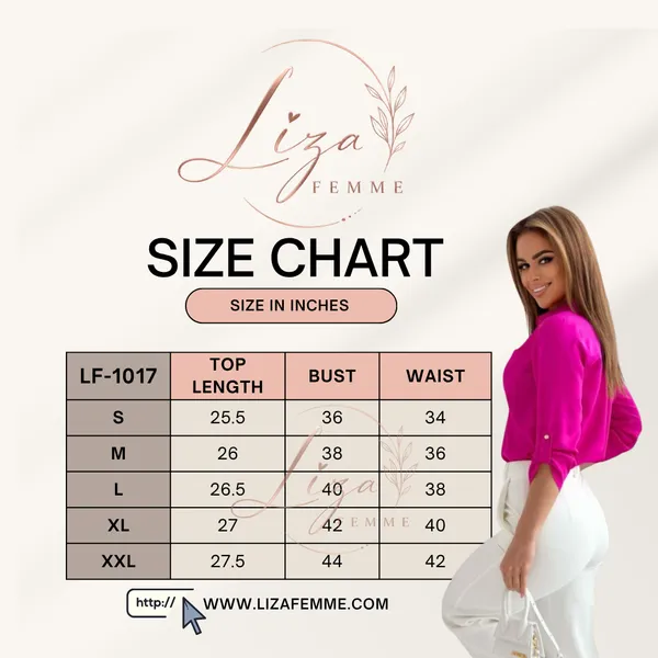 Liza_Femme_Spring/Summer_Women's_Long_Sleeved_Fashion_Solid_Color_Shirt_Flip_Collar_Button_Casual_Elegant_Commuter_Shirt