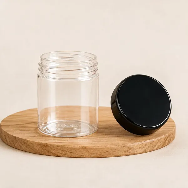 100ml_Round_PET_Jar_with_53mm_Black_Cap_–_Cosmetic_&_Skincare_Packaging_Jar