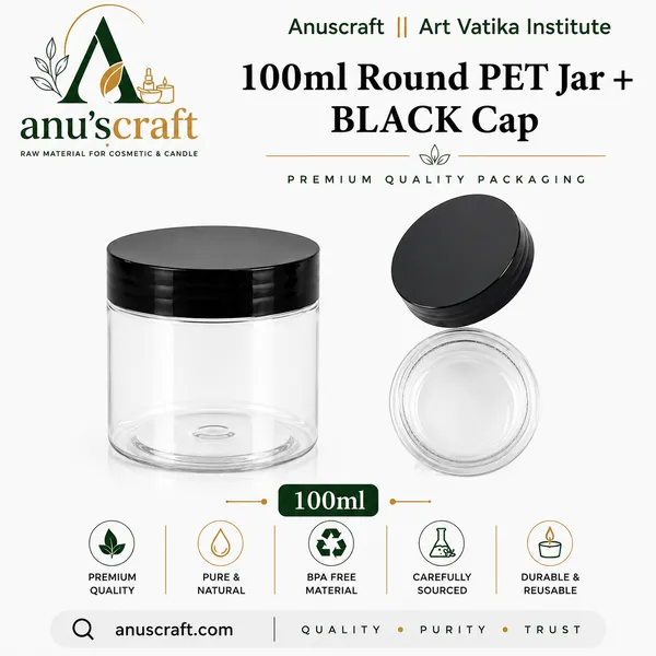 100ml_Round_PET_Jar_+_BLACK_Cap