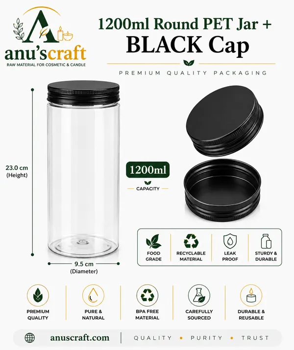 1200ml_Round_PET_Jar_+_83mm_PP_Black_Cap