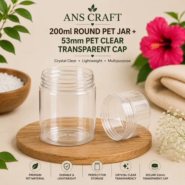 200ml_Round_PET_Jar_with_53mm_Black_Cap_–_Cosmetic_&_Skincare_Packaging_Jar