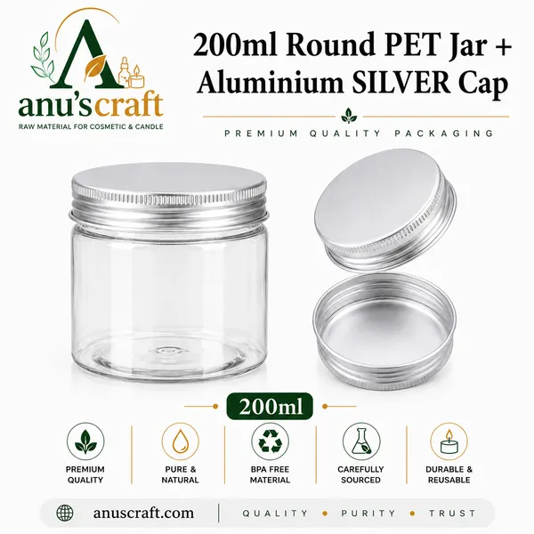 200ml_Round_PET_Jar_with_63mm_Aluminium_Silver_Cap_–_Cosmetic_&_Skincare_Packaging_Jar