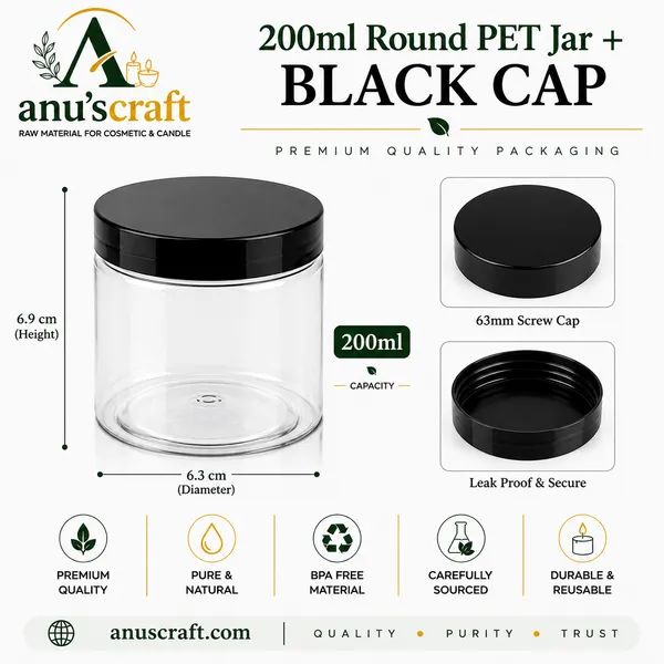 200ml_Round_PET_Jar_with_63mm_Black_Cap_–_Cosmetic_&_Skincare_Packaging_Jar