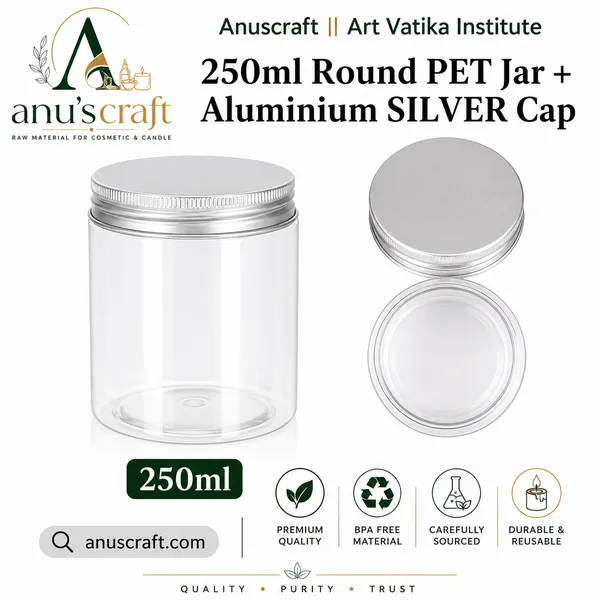 250ml_Round_PET_Jar_with_63mm_Aluminium_Silver_Cap_–_Cosmetic_&_Skincare_Packaging_Jar