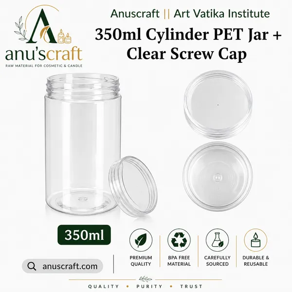 350ml_Round_PET_Jar_+_63mm_PET_Clear_Transparent_Cap