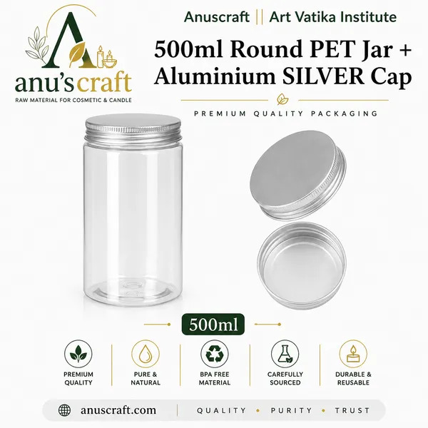 500ml_Round_PET_Jar_with_63mm_Aluminium_Silver_Cap_–_Cosmetic_&_Skincare_Packaging_Jar