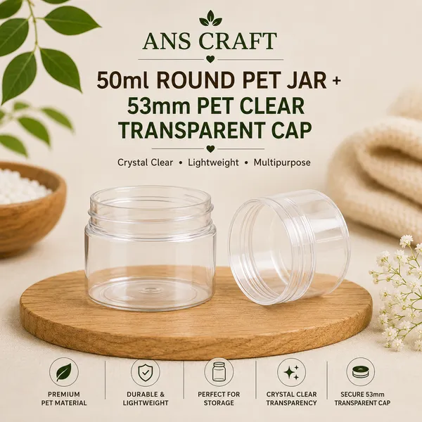 50ml_Round_PET_Jar_with_53mm_Clear_Transparent_Cap_–_Cosmetic_&_Skincare_Packaging_Jar