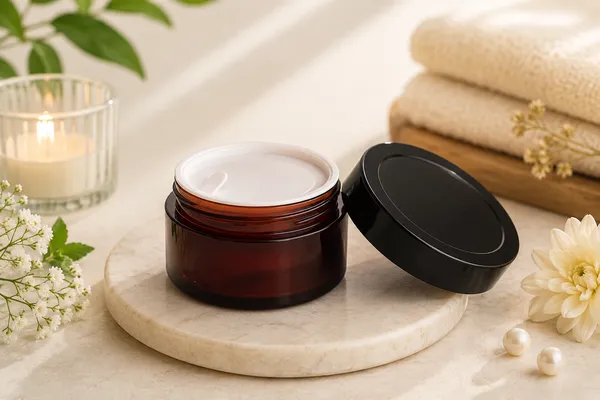 Acrylic_SAN_Jar_Amber_with_White_Inner_&_Black_Cap_–_Pack_of_50_Cosmetic_Packaging_Jars