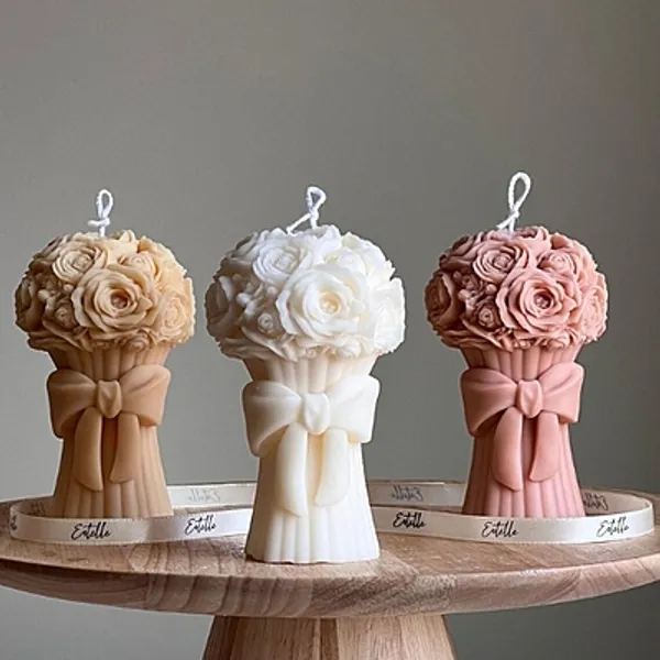 Rose_Bouquet_Flower_Knot_Silicone_Candle_Mould