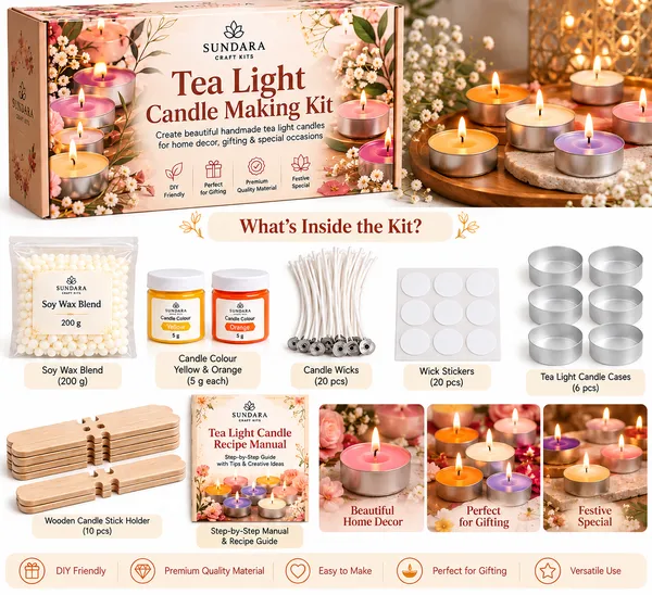 SUNDARA_Tea_Light_Candle_Making_Kit_–_A_Creative_Hobby_&_Perfect_Gift_for_Kids_and_Families