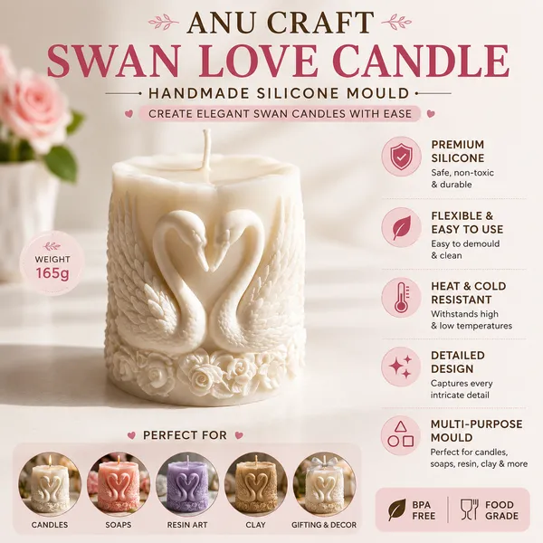Silicon_Mold_Candle_3D_Swan_Heart_Pillar