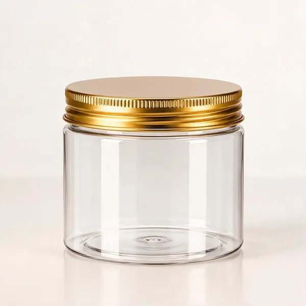 200ml_Round_PET_Jar_with_53mm_Aluminium_Gold_Cap_–_Cosmetic_&_Skincare_Packaging_Jar