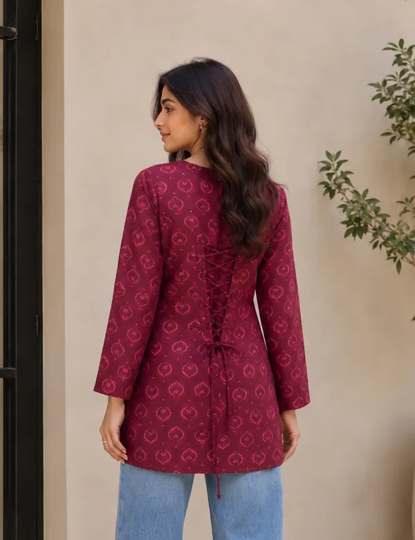 Maroon_Printed_Straight_Kurti_for_Women