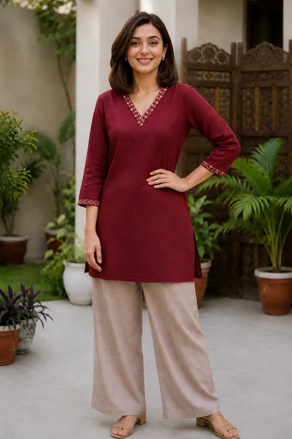 Maroon_Straight_Kurta_for_Women