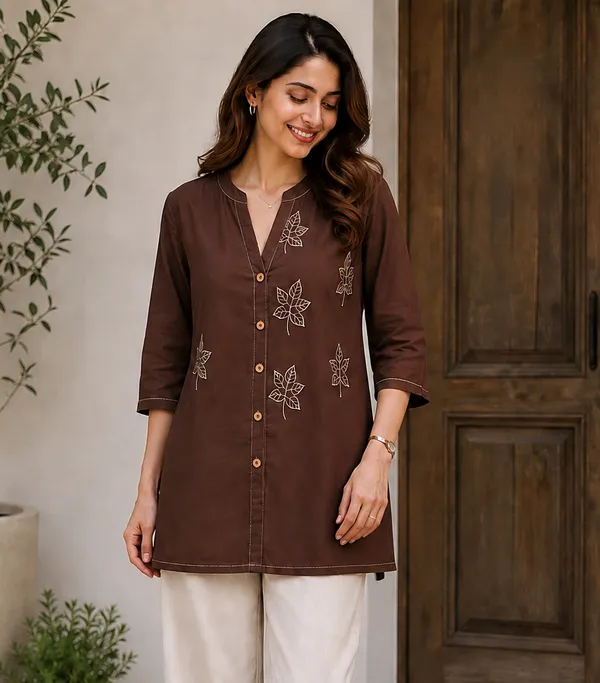 Brown_Embroidered_Straight_Kurta_for_Women