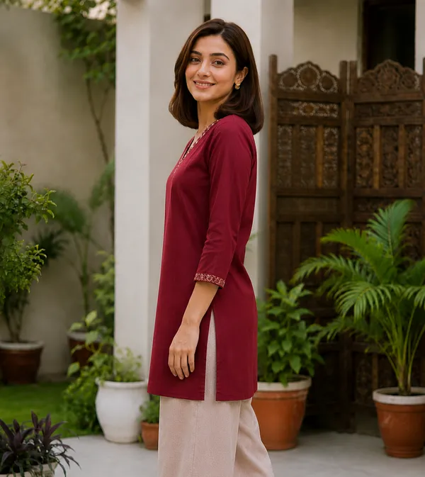 Maroon_Straight_Kurta_for_Women