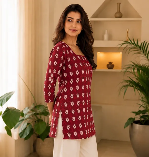 Maroon_Printed_Straight_Kurta_for_Women