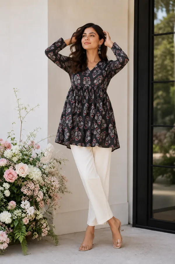 Black_Printed_Flared_Kurti_for_Women