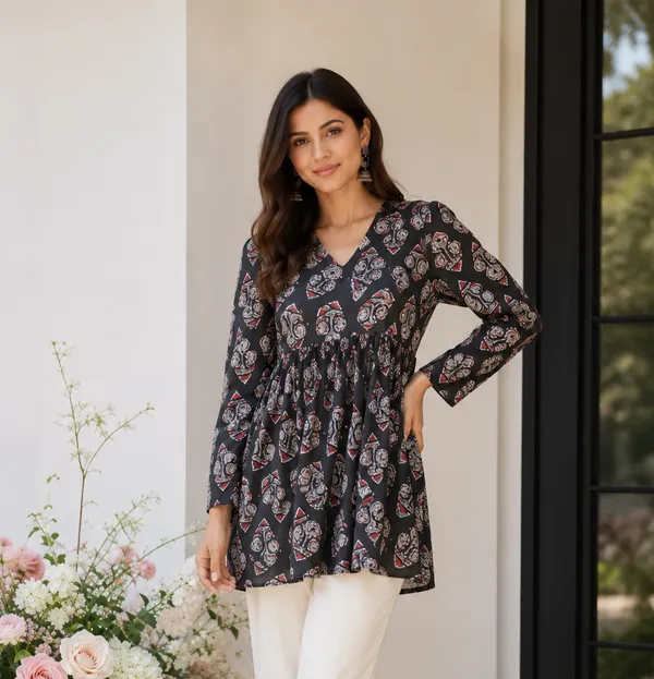 Black_Printed_Flared_Kurti_for_Women