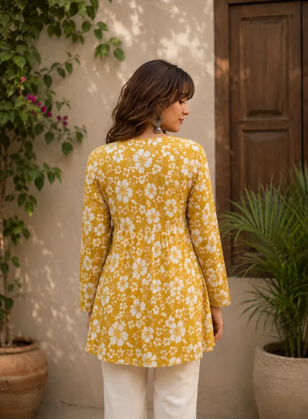 Mustard_Floral_Print_Flared_Kurta_for_Women