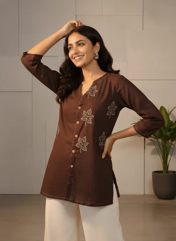 Brown_Embroidered_Straight_Kurta_for_Women