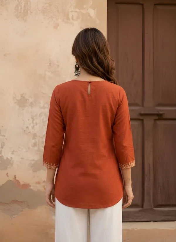 Rust_Embroidered_Straight_Kurta_for_Women