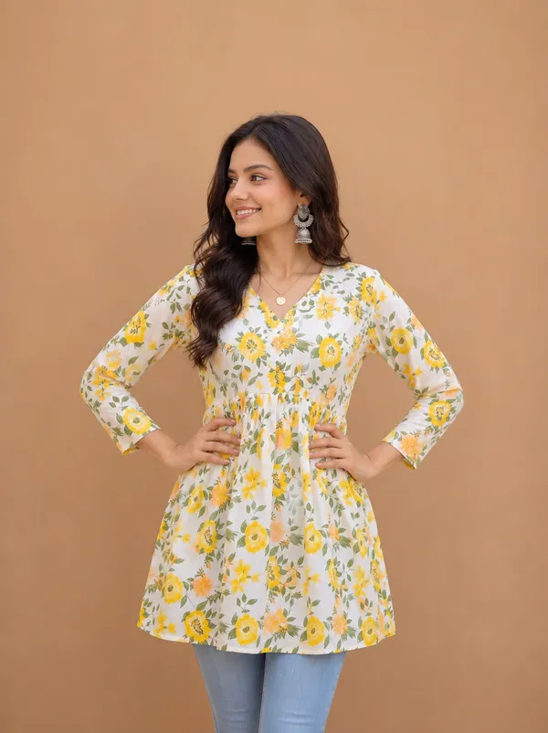 White_Floral_Peplum_Top_for_Women