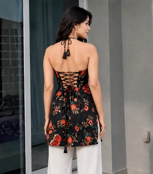 Black_Floral_Print_Sleeveless_Tunic_Top_for_Women