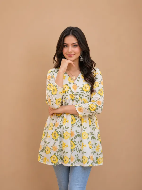 White_Floral_Peplum_Top_for_Women
