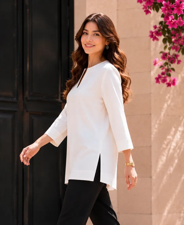 White_Relaxed_Fit_Tunic_Top_for_Women