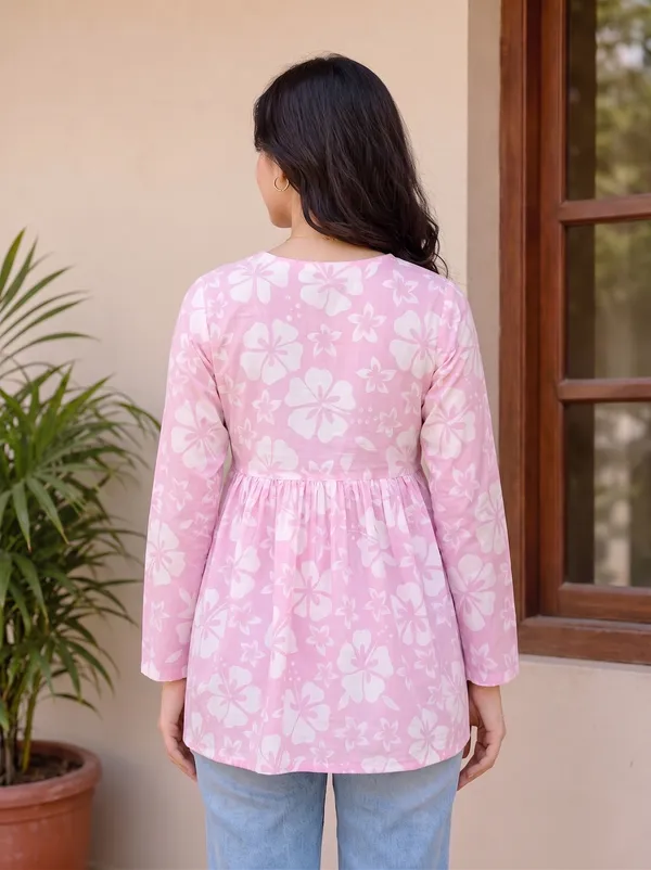 Pink_Floral_Peplum_Top_for_Women