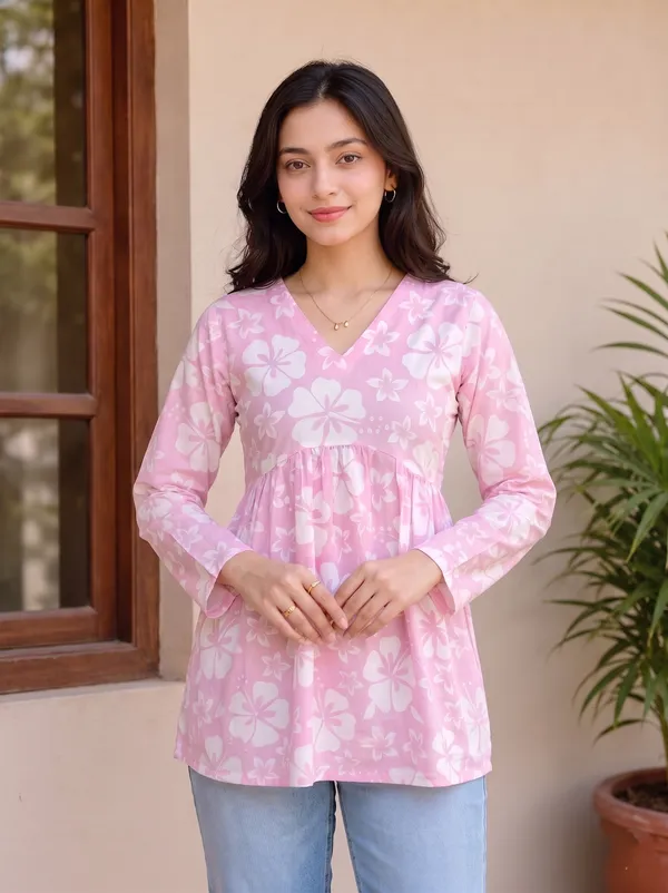 Pink_Floral_Peplum_Top_for_Women