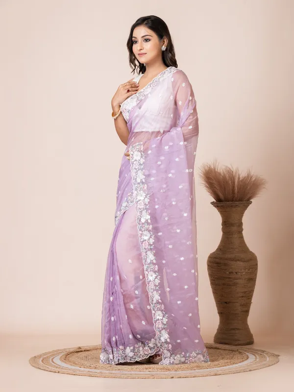 Lavender_Tissue_Organza_Floral_Embroidered_Saree_For_Women