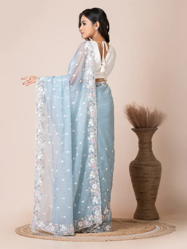 Graceful_Sky_Blue_Organza_Tissue_Saree_with_Floral_Embroidery