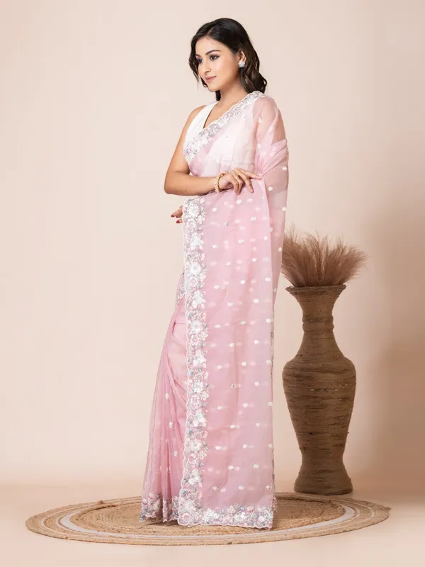 Pink_Tissue_Organza_Floral_Embroidered_Saree_For_Women