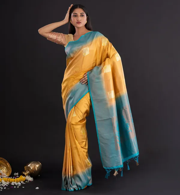 Golden_Teal_Handloom_Silk_Traditional_Saree_For_Women