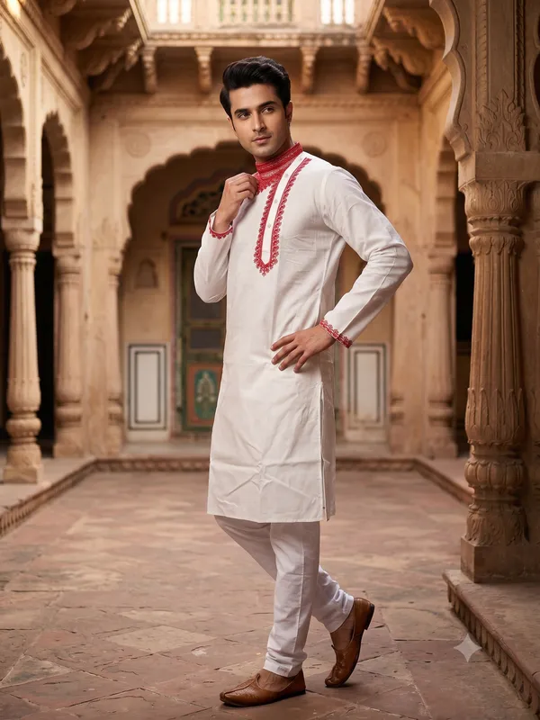 White_Embroidered_Straight_Kurta_Pajama_Set_for_Men