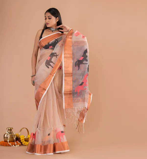 Peach_Printed_Saree_for_Women