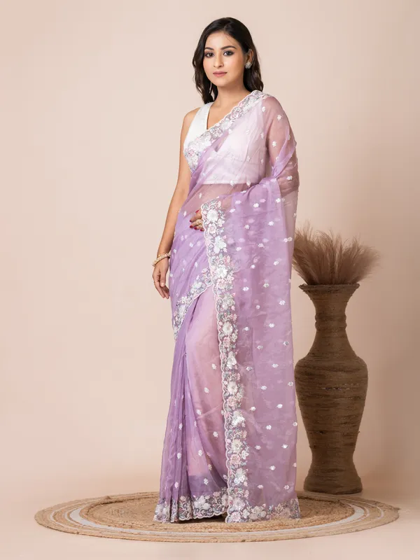 Opulent_Lavender_Tissue_Saree