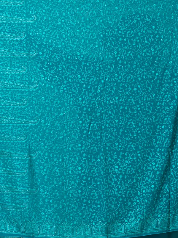 Stunning_Turquoise_Fancy_Chiffon_Saree_with_Jal_Work