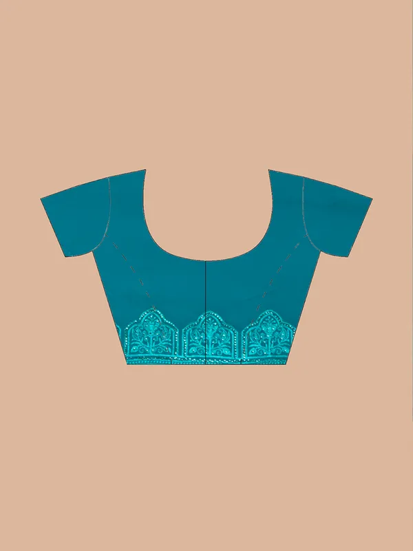 Stunning_Turquoise_Fancy_Chiffon_Saree_with_Jal_Work