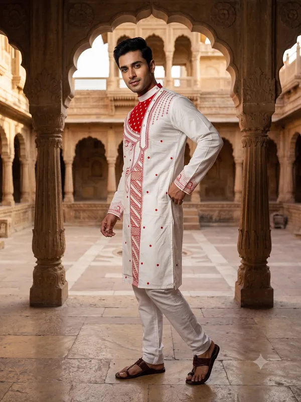 White_Printed_Straight_Kurta_Pajama_Set_for_Men